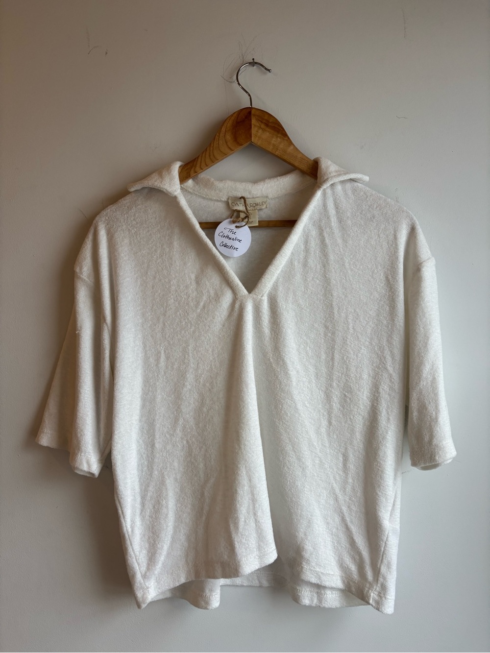 White terry cloth shirt